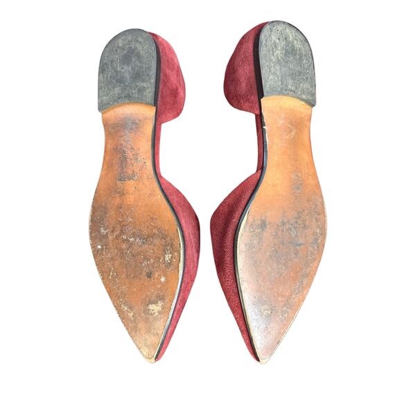 COACH Maroon Suede Pointed Toe Flats - Picture 4 of 5